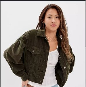 New AE Cropped Corduroy Jacket